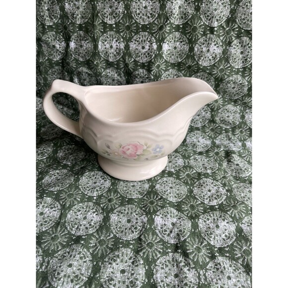 Vintage Pfaltzgraff Tea Rose Gravy Sauce Boat Server 8" #436 USA - Picture 3 of 4